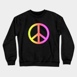 PEACE Sign Yellow Pink Crewneck Sweatshirt